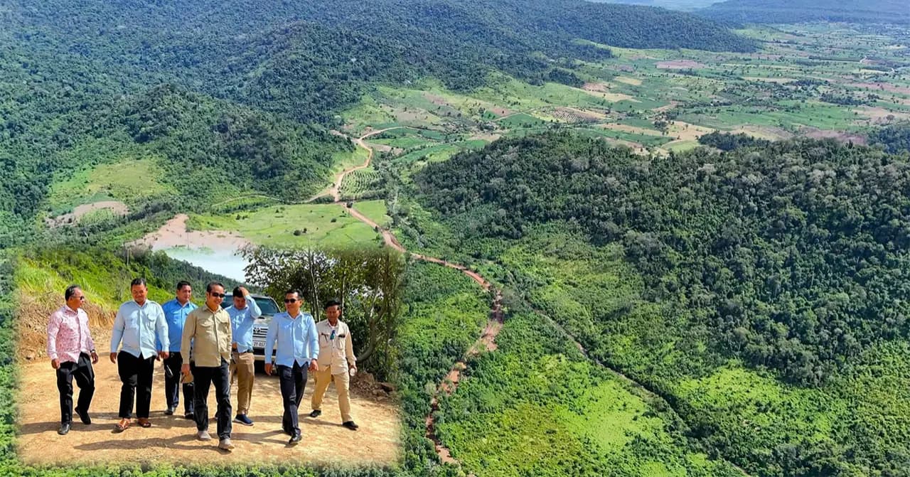 អភិបាលស្រុកវាលវែង ចុះពិនិត្យ «ទឹកធ្លាក់ថ្មចាំង» តំបន់ទេសចរណ៍ដ៏មានសក្ដានុពល អមដោយផ្លូវអភិវឌ្ឍន៍ និងធម្មជាតិយ៉ាងត្រកាល