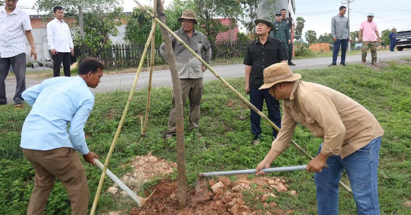 ឯកឧត្តម ខូយ រីដា ដឹកនាំយុទ្ធនាការដាំកូនឈើ (ដើមក្ងោក) ដើម្បីបង្កើនគម្របបៃតង និងសោភ័ណភាពដងផ្លូវ ក្នុងស្រុកកណ្តៀង