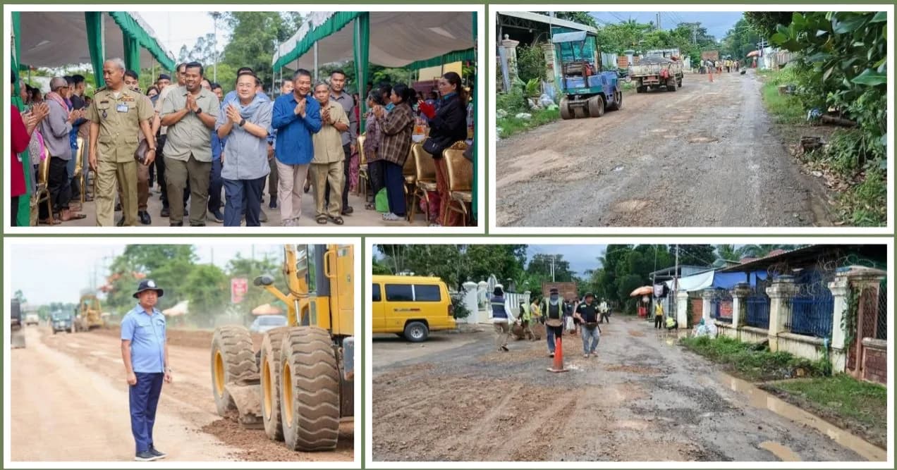 ស្រុកឯកភ្នំ និងមន្ទីរសាធារណការខេត្ត ចុះជួសជុលផ្លូវខេត្តលេខ ១៥៦ ក្រោយរងការខូចខាតដោយទឹកជំនន់