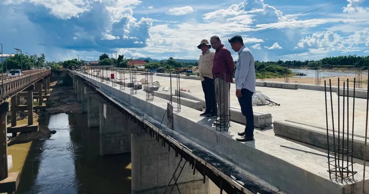 ស្ពានបេតុង «ក្រវាញ» សម្រេចបាន ៧៦% ហើយ គ្រោងដាក់ឱ្យប្រើប្រាស់មុនបុណ្យភ្ជុំបិណ្ឌ