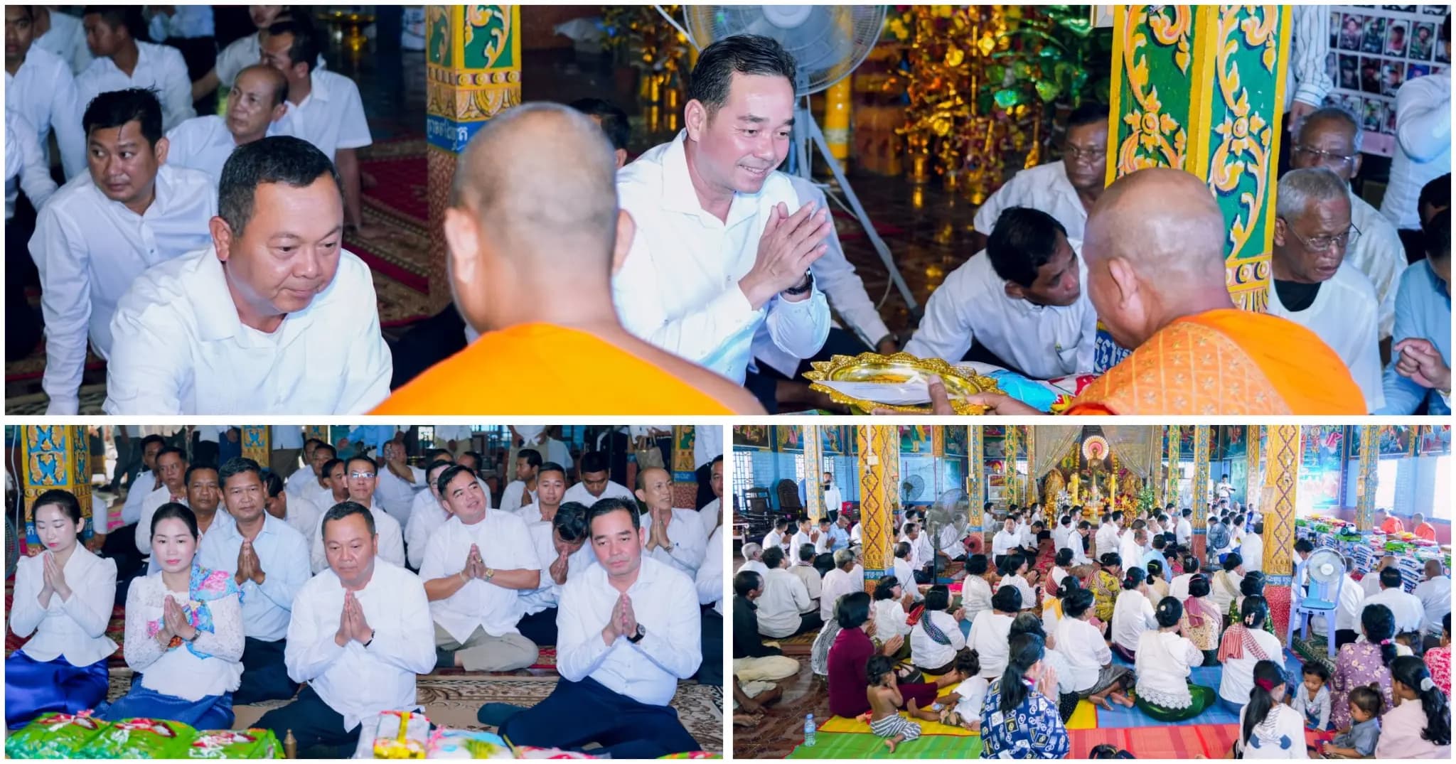 អភិបាលខេត្តកំពង់ចាម ចូលរួមប្រគេនទៀនវស្សា និងទេយ្យទានជូនដល់ព្រះសង្ឃគង់ចាំព្រះវស្សា ចំនួន ៦ វត្តនៅស្រុកបាធាយ