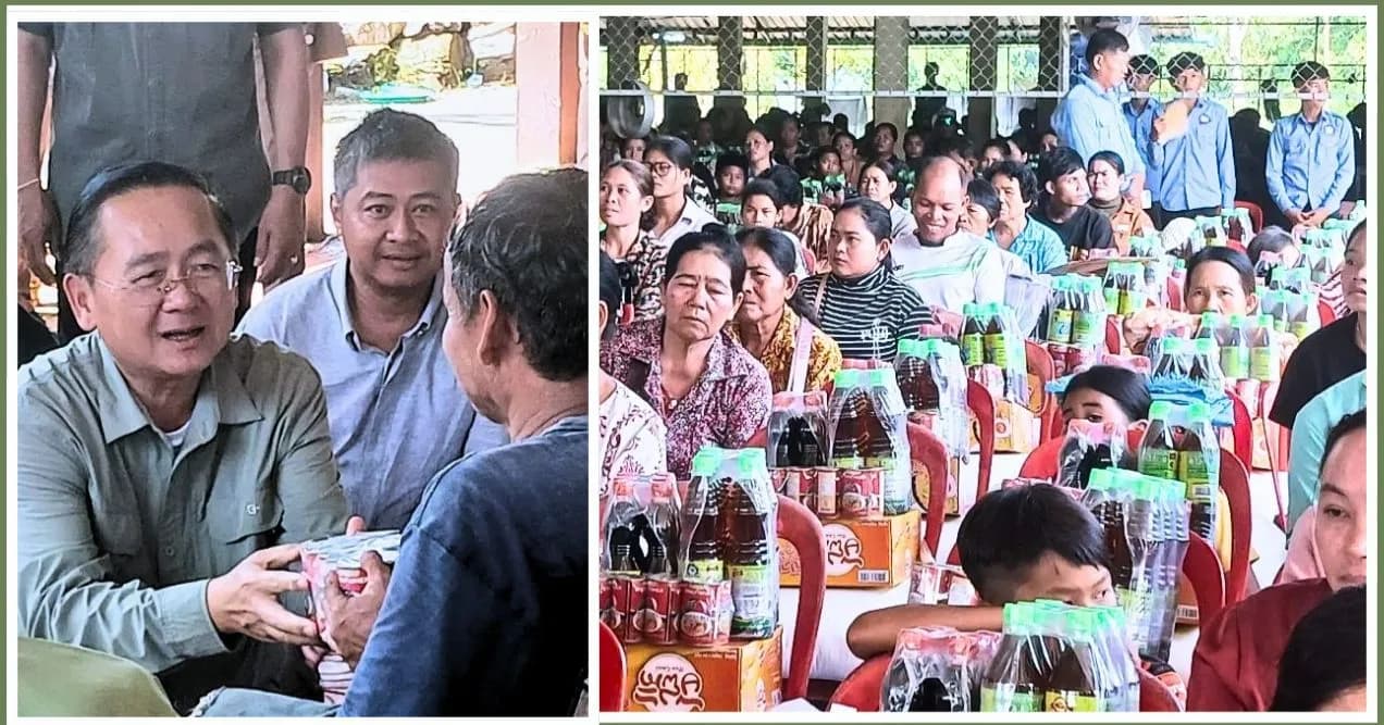ប្រជាពលរដ្ឋរងគ្រោះដោយជំនន់ទឹកភ្លៀងនៅស្រុកថ្មគោល ទទួលបានអំណោយសង្គ្រោះពីរាជរដ្ឋាភិបាល